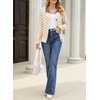 image:imageSidefeel Womens Button Up Collared Knit Cardigan Sweaters  Cropped CardiganColor Block CollarLong SleeveLightweightJacquard KnitGeometric PatternFall OutfitMidHip LengthApricot