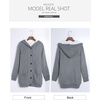 image:imageSidefeel Womens Cable Knit Fleece Lined Hood Cardigan Sweaters  Women Knit CardiganPatch PocketsButton FrontWarm Fall WinterCozy OversizedCasual WearDeep Gray
