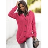 image:imageSidefeel Womens Cable Knit Fleece Lined Hood Cardigan Sweaters  Women Knit CardiganPatch PocketsButton FrontWarm Fall WinterCozy OversizedCasual WearHooded Rose