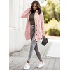 image:imageSidefeel Womens Cable Knit Fleece Lined Hood Cardigan Sweaters  Women Knit CardiganPatch PocketsButton FrontWarm Fall WinterCozy OversizedCasual WearHooded Pink
