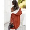 image:imageSidefeel Womens Cable Knit Fleece Lined Hood Cardigan Sweaters  Women Knit CardiganPatch PocketsButton FrontWarm Fall WinterCozy OversizedCasual WearHooded Oronge