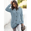 image:imageSidefeel Womens Cable Knit Fleece Lined Hood Cardigan Sweaters  Women Knit CardiganPatch PocketsButton FrontWarm Fall WinterCozy OversizedCasual WearHooded 22 Blue