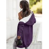 image:imageSidefeel Womens Cable Knit Fleece Lined Hood Cardigan Sweaters  Women Knit CardiganPatch PocketsButton FrontWarm Fall WinterCozy OversizedCasual WearHooded Purple