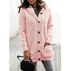 image:imageSidefeel Womens Cable Knit Fleece Lined Hood Cardigan Sweaters  Women Knit CardiganPatch PocketsButton FrontWarm Fall WinterCozy OversizedCasual WearHooded Pink