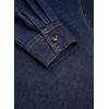 image:imageSidefeel Womens Denim Shirt Button Down Long Sleeve Oversized Seam Panel Jean Denim TopsDark Blue
