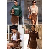 image:imageSidefeel Womens High Waist Seam Line Corduroy Skirt  2026 Fall Dresses Button Stretch Knee Length Big Pockets ALine Country Concert Outfit Business Casual OutfitsCoffee