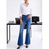 image:imageSidefeel Womens High Waisted Bootcut Jeans Stretch Denim Pants  knee panel seamsoft stretch fabricretro allseason jeans for daily looks and street stylingBluing