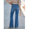 image:imageSidefeel Womens High Waisted Flare Jeans  Wide Leg Bell Bottoms Jeans Slant Pockets Casual Stretchy Bootcut Denim Pants Full Length All Seasons WearDark Blue