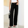 image:imageSidefeel Womens High Waisted Jeans Loose Fit Wide Leg Denim Pants  StretchyFront Seam JeansTwo Pockets FrontCasual Daily WearAll Season WearFull LengthBlack