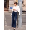 image:imageSidefeel Womens High Waisted Jeans Straight Leg Denim Pants  Soft Stretchy Jeans Full Length Practical 5Pockets Standout Front Seam Relaxed Loose Fit All Season VersatileBluing