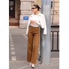 image:imageSidefeel Womens High Waisted Jeans Straight Leg Denim Pants  Soft Stretchy Jeans Full Length Practical 5Pockets Standout Front Seam Relaxed Loose Fit All Season VersatileBrown