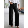 image:imageSidefeel Womens High Waisted Jeans Straight Leg Denim Pants  Soft Stretchy Jeans Full Length Practical 5Pockets Standout Front Seam Relaxed Loose Fit All Season VersatileBlack