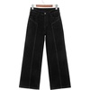 image:imageSidefeel Womens High Waisted Jeans Straight Leg Denim Pants  Soft Stretchy Jeans Full Length Practical 5Pockets Standout Front Seam Relaxed Loose Fit All Season VersatileBlack