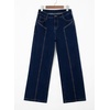 image:imageSidefeel Womens High Waisted Jeans Straight Leg Denim Pants  Soft Stretchy Jeans Full Length Practical 5Pockets Standout Front Seam Relaxed Loose Fit All Season VersatileBluing