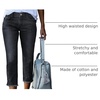 image:imageSidefeel Womens High Waisted Straight Leg Jeans Capri Denim PantsBlack
