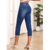 image:imageSidefeel Womens High Waisted Straight Leg Jeans Capri Denim PantsBlue