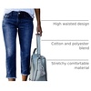 image:imageSidefeel Womens High Waisted Straight Leg Jeans Capri Denim PantsBlue