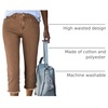 image:imageSidefeel Womens High Waisted Straight Leg Jeans Capri Denim PantsBrown