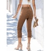 image:imageSidefeel Womens High Waisted Straight Leg Jeans Capri Denim PantsBrown