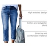 image:imageSidefeel Womens High Waisted Straight Leg Jeans Capri Denim PantsD Light Blue
