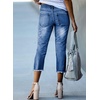 image:imageSidefeel Womens High Waisted Straight Leg Jeans Capri Denim PantsD Light Blue
