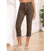 image:imageSidefeel Womens High Waisted Straight Leg Jeans Capri Denim PantsLeopard Brown