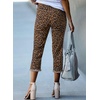 image:imageSidefeel Womens High Waisted Straight Leg Jeans Capri Denim PantsLeopard Brown