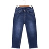 image:imageSidefeel Womens High Waisted Straight Leg Jeans Capri Denim PantsMedium Blue