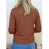 image:imageSidefeel Womens Mock Neck Ruffle Pullover Sweaters  Contrast Frill Edge Jumper Tops Long Sleeve Standard Length Soft Knit Regular Fit Versatile Layering TopTawny