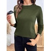 image:imageSidefeel Womens Mock Neck Ruffle Pullover Sweaters  Contrast Frill Edge Jumper Tops Long Sleeve Standard Length Soft Knit Regular Fit Versatile Layering TopVineyard Green