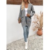 image:imageSidefeel Womens Open Front Chevron Cardigan Sweaters  Soft Chunky Knit Long Sleeve Colorblock Cardigans Oversized Sweater Coat with Pockets 2026 Fall Outfits Casual Daily WearBlack and White