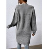 image:imageSidefeel Womens Open Front Chevron Cardigan Sweaters  Soft Chunky Knit Long Sleeve Colorblock Cardigans Oversized Sweater Coat with Pockets 2026 Fall Outfits Casual Daily WearBlack and White