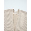 image:imageSidefeel Womens Open Front Chevron Cardigan Sweaters  Soft Chunky Knit Long Sleeve Colorblock Cardigans Oversized Sweater Coat with Pockets 2026 Fall Outfits Casual Daily WearApricot