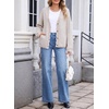 image:imageSidefeel Womens Oversized Fuzzy Cardigan Sweaters  Long Sleeve Scalloped Front Placket with V Neck Patch Pockets Tunic Length Button Down Front Soft and CozyWhite