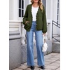 image:imageSidefeel Womens Oversized Fuzzy Cardigan Sweaters  Long Sleeve Scalloped Front Placket with V Neck Patch Pockets Tunic Length Button Down Front Soft and CozyGreen