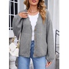 image:imageSidefeel Womens Oversized Fuzzy Cardigan Sweaters  Long Sleeve Scalloped Front Placket with V Neck Patch Pockets Tunic Length Button Down Front Soft and CozyGray