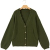 image:imageSidefeel Womens Oversized Fuzzy Cardigan Sweaters  Long Sleeve Scalloped Front Placket with V Neck Patch Pockets Tunic Length Button Down Front Soft and CozyGreen