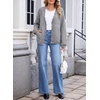image:imageSidefeel Womens Oversized Fuzzy Cardigan Sweaters  Long Sleeve Scalloped Front Placket with V Neck Patch Pockets Tunic Length Button Down Front Soft and CozyGray