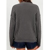 image:imageSidefeel Womens Oversized Long Sleeve Cable Knit Cardigan Sweaters  Wrap V Neck Double Breasted Chunky Loose Sweaters Coat Casual Fall Winter Outfits for Street Office and VacationsDark Grey