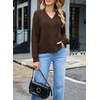 image:imageSidefeel Womens Oversized Long Sleeve Cable Knit Cardigan Sweaters  Wrap V Neck Double Breasted Chunky Loose Sweaters Coat Casual Fall Winter Outfits for Street Office and VacationsCoffee