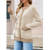 image:imageSidefeel Womens Plaid Cardigan Sweaters  Button Down Long Sleeve Functional Pockets Soft and Warm Checkered Pattern Tunic Length Fall and WinterApricot