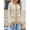 image:imageSidefeel Womens Plaid Cardigan Sweaters  Button Down Long Sleeve Functional Pockets Soft and Warm Checkered Pattern Tunic Length Fall and WinterApricot