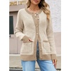 image:imageSidefeel Womens Plaid Cardigan Sweaters  Button Down Long Sleeve Functional Pockets Soft and Warm Checkered Pattern Tunic Length Fall and WinterApricot