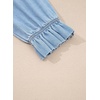 image:imageSidefeel Womens Ruffle Button Down Denim Shirts  Frilled Neckline and CuffPuff Long SleeveStand CollarRelaxed FitLightweight Fall OutfitJean Blouse TopIceland Blue