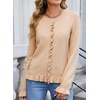 image:imageSidefeel Womens Ruffle Cropped Cardigan Sweaters  Button Down Open Front Classic Crewneck Frill Trim Relaxed Fit Soft Cozy Cardigans Versatile Knit Sweater Fall OutfitsApricot Pink