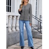 image:imageSidefeel Womens Ruffle Cropped Cardigan Sweaters  Button Down Open Front Classic Crewneck Frill Trim Relaxed Fit Soft Cozy Cardigans Versatile Knit Sweater Fall OutfitsMedium Grey