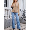 image:imageSidefeel Womens Ruffle Cropped Cardigan Sweaters  Button Down Open Front Classic Crewneck Frill Trim Relaxed Fit Soft Cozy Cardigans Versatile Knit Sweater Fall OutfitsDark Khaki