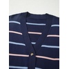 image:imageSidefeel Womens Striped Cropped Cardigan Sweaters  V Neck Button Down Front Versatile Layering Top Lightweight Knit Cute Sweater Coat Office WearBlue