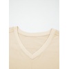 image:imageSidefeel Womens Tops Casual V Neck Cap Sleeve Summer T Shirts Trendy Patchwork Loose Fit Basic Tees BlousesApricot