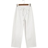 image:imageSidefeel Womens White Jeans Drawstring Barrel Denim Pants Size 12  Stretchy Jeans Side Seam PocketsTapered Ankle LengthHigh WaistedVertical SeamLoosefitAdjustable DrawstringCausal